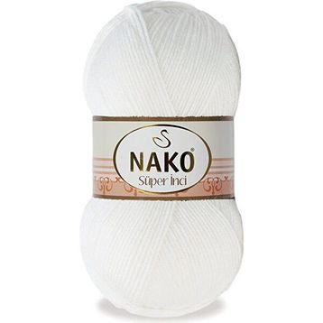 Nako Süper İnci 208 Beyaz 5 Adet Örgü İpi