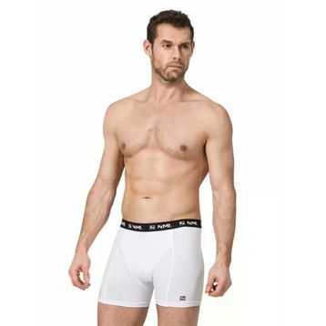 Namaldi 1135 Pamuklu Likralı 3 Adet Beyaz Erkek Boxer