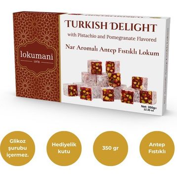 Nar Aromalı Antep Fıstıklı Lokum 350 gr