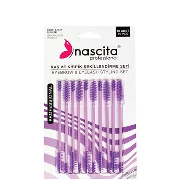 Nascita 10'lu Mor Kaş ve Maskara Fırçası Seti