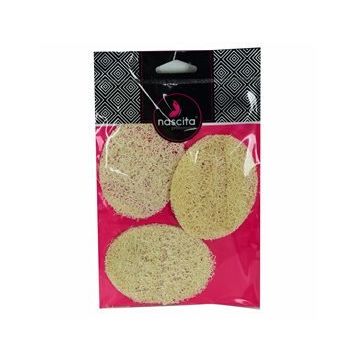 Nascita 3 Adet 9x7 cm Doğal Kabak Lifli Peeling Oval Yüz Pedi Kese