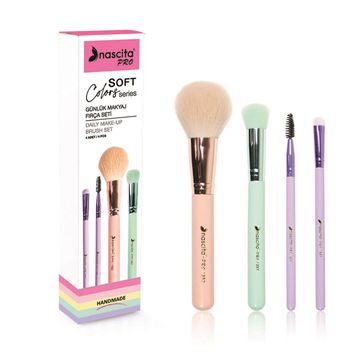 Nascita 77 Soft Colors Serisi 4'lü Temel Makyaj Fırçası Seti