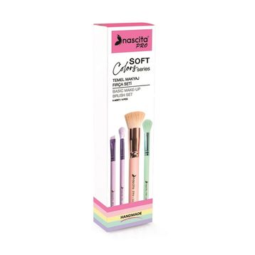 Nascita 77 Soft Colors Serisi 4'lü Temel Makyaj Fırçası Seti