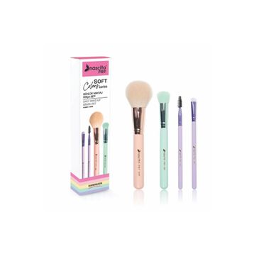 Nascita 77 Soft Colors Serisi 4'lü Temel Makyaj Fırçası Seti