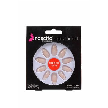 Nascita Matte French Nails Stiletto Takma Tırnak