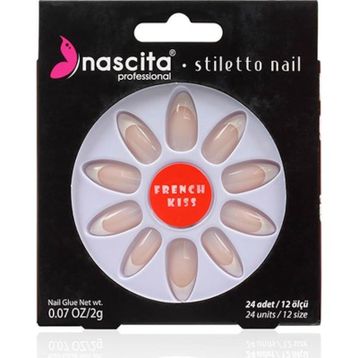 Nascita Matte French Nails Stiletto Takma Tırnak