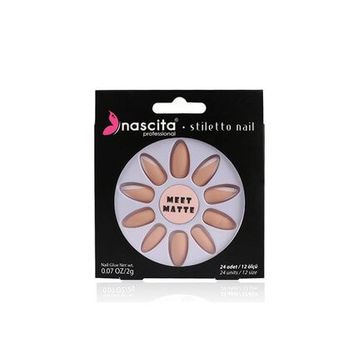 Nascita Matte French Nails Stiletto Takma Tırnak