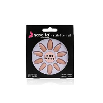 Nascita Matte French Nails Stiletto Takma Tırnak