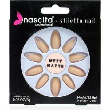 Nascita Matte French Nails Stiletto Takma Tırnak