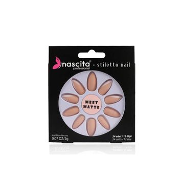Nascita Matte French Nails Stiletto Takma Tırnak