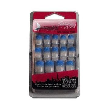 Nascita NASNAIL00111 Gece Mavisi Ombre Simli Takma Tırnak