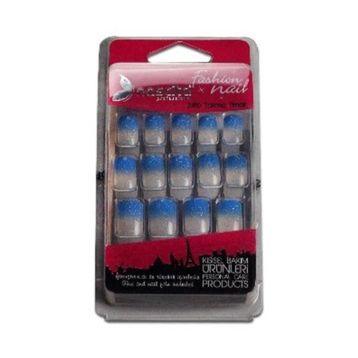Nascita NASNAIL00111 Gece Mavisi Ombre Simli Takma Tırnak
