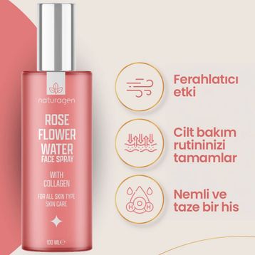 Naturagen Rose Flower Face Spray 100 ml Kolajenli Tonik