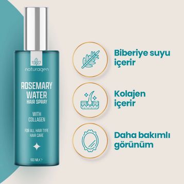 Naturagen Rosemary Water Hair 100 ml Kolajenli Sprey Saç Toniği