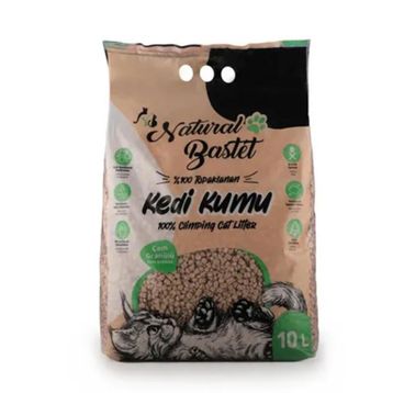 Natural 10 lt Bastet Topaklanan Premium Doğal Kedi Kumu
