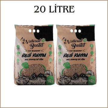 Natural 20 lt Bastet Topaklanan Premium Doğal Kedi Kumu