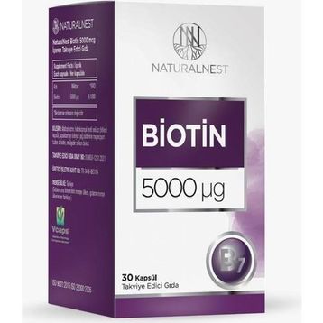 NaturalNest Biotin 5000 mcg 30 Kapsül