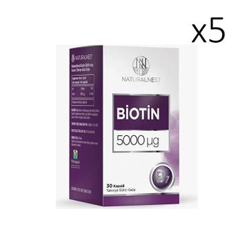 NaturalNest Biotin 5000 mcg 5x30 Kapsül