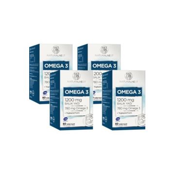 NaturalNest Omega 3 1200 mg 4x60 Kapsül Balık Yağı