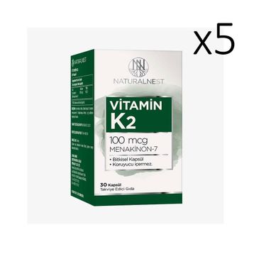 NaturalNest Vitamin K2 100 mg 5x30 Kapsül