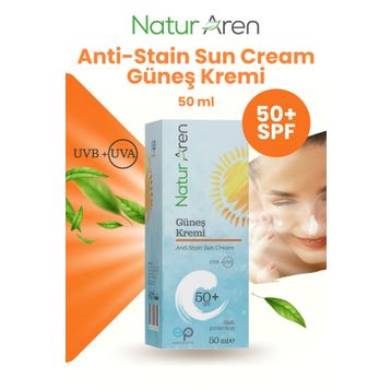 Naturaren Anti-Stain Leke Karşıtı SPF50+ 50 ml Güneş Kremi