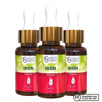 Nature's Supreme Iron Vişne Aromalı 3x30 ml Damla