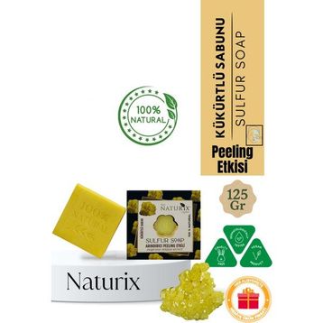 Naturix Arındırıcı Peeling Etkili Sebium Dengeleyici %100 Doğal Sulfur Soap Natural Kükürtlü Sabun