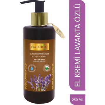 Naturix Lavanta Özlü 250 ml Organik Nemlendirici El Yüz Vücut Bakım Kremi