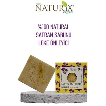 Naturix Leke Önleyici Onarıcı %100 Doğal Nem ve Bakım Sabunu Saffron Soap 125 gr Natural Safran Çiçeği Sabun