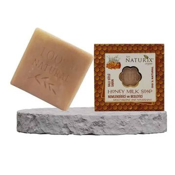 Naturix Natural Peeling Etkili Nemlendirici ve Besleyici %100 Doğal Honey Milk Soap Ballı Sütlü Sabun