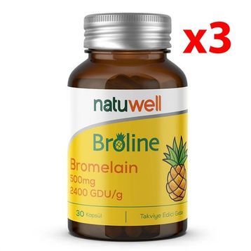 NatuWell Broline Bromelain 500 mg 30 Kapsül