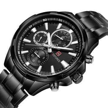 Naviforce STM09 Siyah Spor Çelik Erkek Kol Saati
