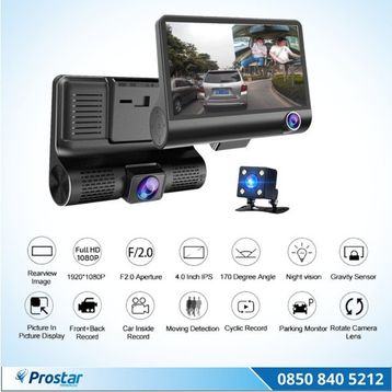 Navistar 3 Kameralı Araç İçi Kamera 1080P 4 inç Ekran Kayıt Kamerası