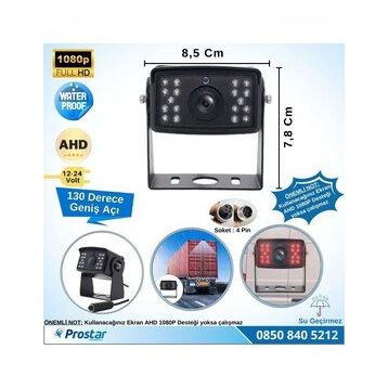 Navistar 8010 Ledli AHD 1080P Alüminyum Büyük Boy Gece Görüşlü Kamera