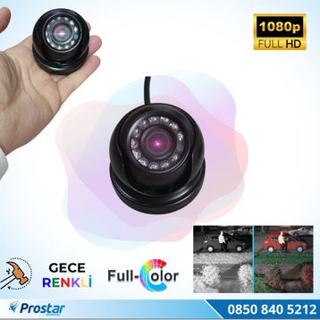 Navistar Araçlar İçin Mini Metal Dome 2 MP Full HD Renkli Geniş Açılı Gece Görüşlü Kamera