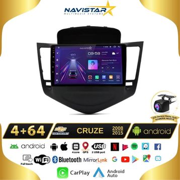 Navistar Chevrolet Cruze 4 GB + 64 GB Kablosuz Carplay 2008-2015 Android 13 Navigasyon Multimedya Sistemi