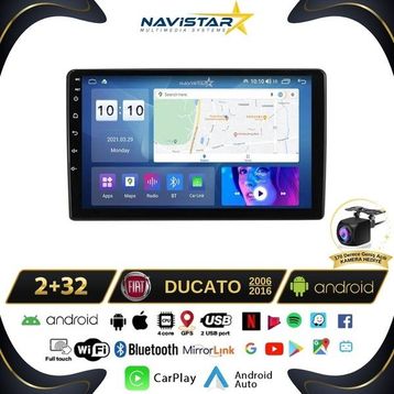 Navistar Fiat Ducato 2006-2016 Model 2 GB + 32 GB Android 13 Kablosuz Carplay Navigasyon Multimedya Sistemi