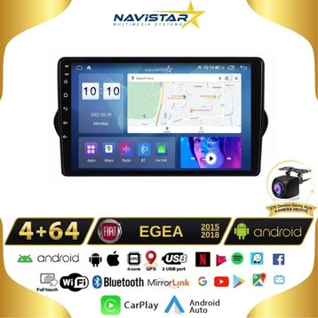 Navistar Fiat Egea 2015-2018 Model 4 GB + 64 GB Android 13 Kablosuz Carplay Navigasyon Multimedya Sistemi