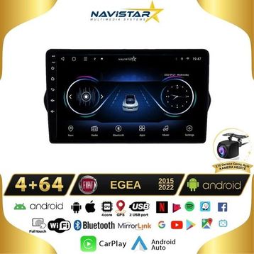 Navistar Fiat Egea 4 GB + 64 GB Kablosuz Carplay 2015-2022 Android 13 Navigasyon Multimedya Sistemi