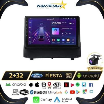 Navistar Ford Fiesta 2009 - 2013 Model 2 GB + 32 GB Android 13 Kablosuz Carplay Navigasyon Multimedya Sistemi