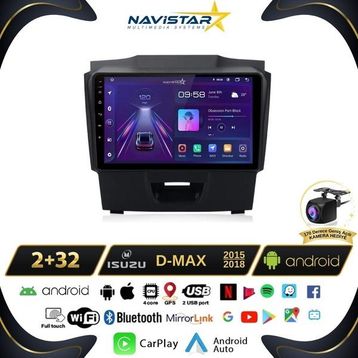 Navistar Isuzu D-Max 2015-2018 Model 2 GB + 32 GB Android 13 Kablosuz Carplay Navigasyon Multimedya Sistemi