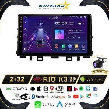 Navistar Kia Rio K3 2015-2017 Model 2+32 GB Android 13 Kablosuz Carplay Navigasyon Multimedya Sistemi