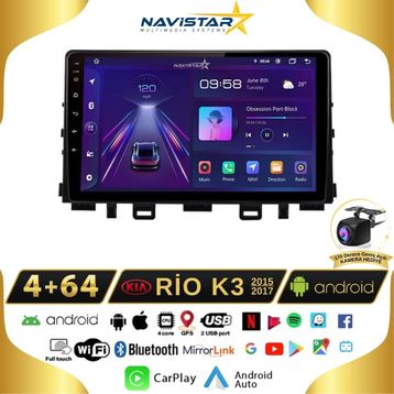 Navistar Kia Rio K3 2015-2017 Model 4+64 GB Android 13 Kablosuz Carplay Navigasyon Multimedya Sistemi