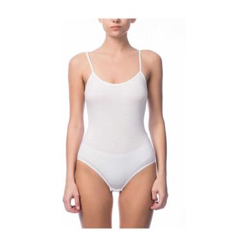 Nbb 2935 Beyaz Kadın İnce Askılı Çıtçıtlı Body