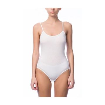 Nbb 2935 Beyaz Kadın İnce Askılı Çıtçıtlı Body
