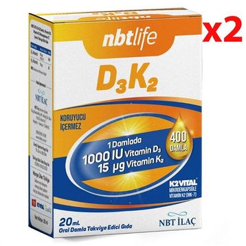 Nbt Life Vitamin D3 K2 2x20 ml Damla