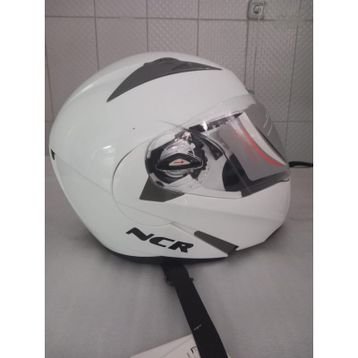 Ncr Çene Açılır Vizörlü Beyaz Motosiklet Kaskı