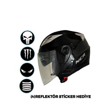 NCR Jet Siyah Çenesiz Kask
