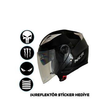 NCR Jet Siyah Çenesiz Kask