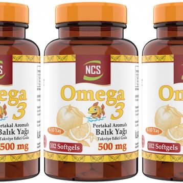 Ncs Omega 3 Portakal Aromalı 500 mg 3x102 Kapsül Balık Yağı